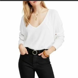 NWT Free People Santa Clara Thermal Alabaster White Size S